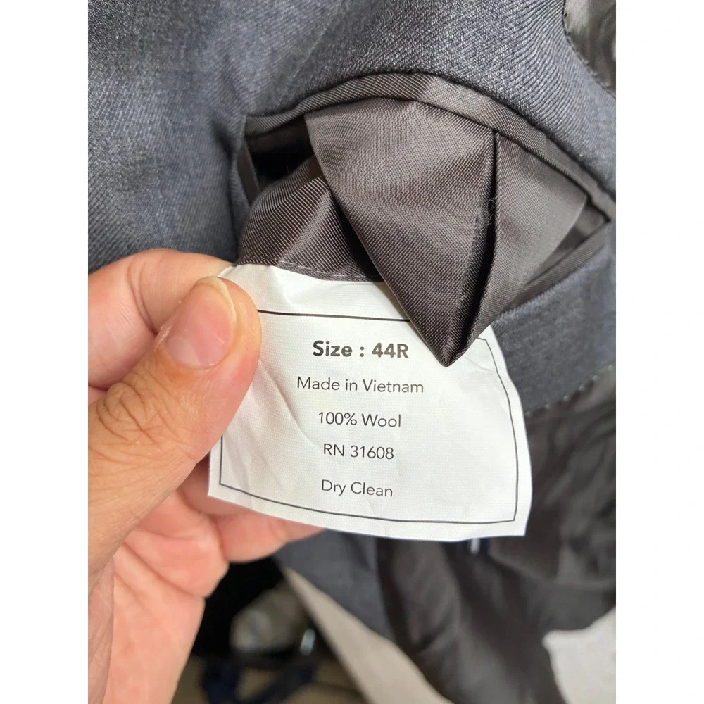 Jos. A. Bank 1905 Collection Slim Fit 100% Wool Suit Jacket Gray 44R